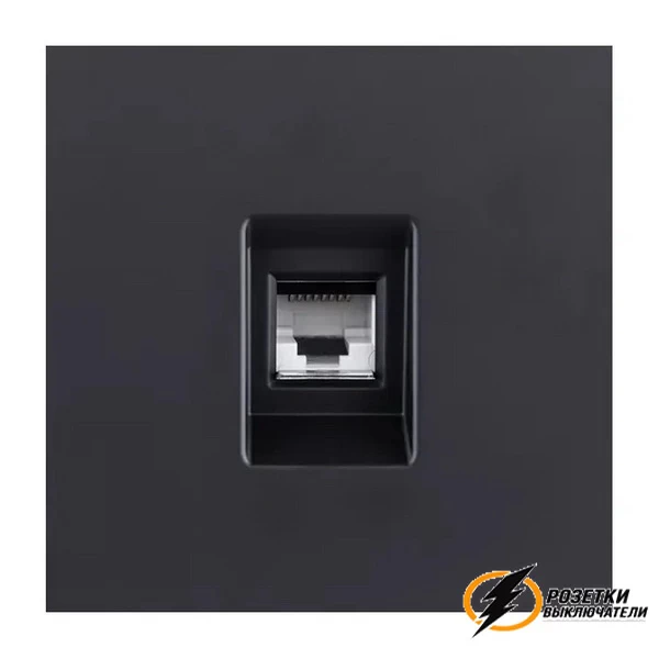 Накладка компьютерной розетка Brionilux Z черная матовая