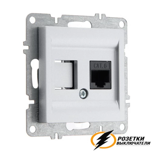 Розетка компьютерная rj45 cat 6e Arvia металлик