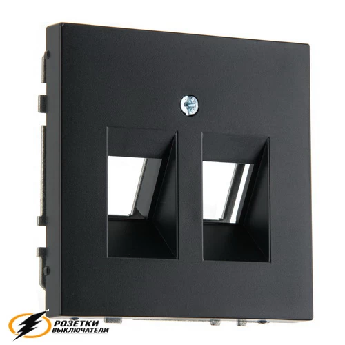 Накладка для HDMI, TV, RJ45 - 2 механизм Liregus Modern черная