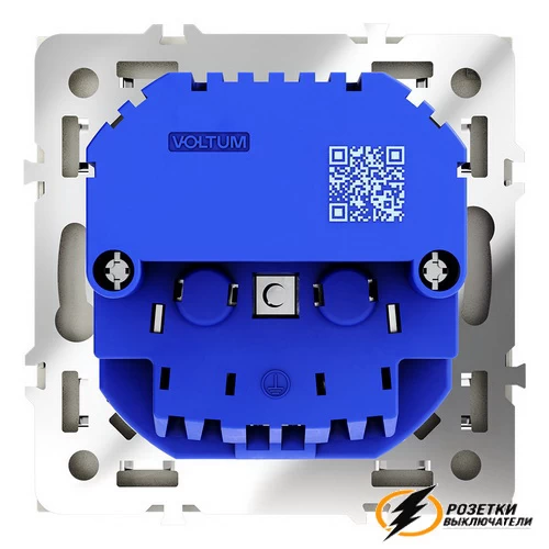 Розетка с USB зарядкой 2 порта, А 3,2 mA Voltum S70 шелк VLS040403