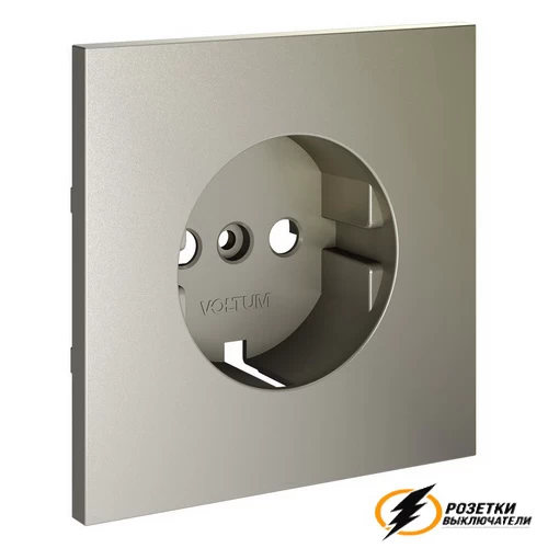 Накладка розетки с заземлением Voltum S70 шелк VLS000603