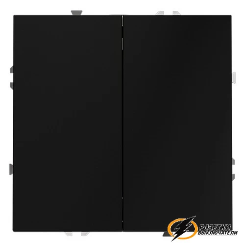 Выключатель двухклавишный Voltum S70 черный VLS020107
