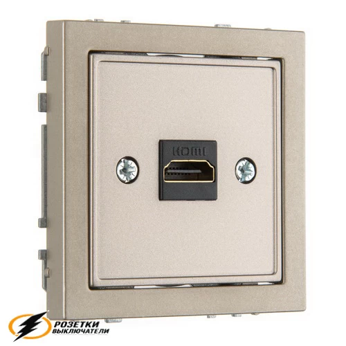 Розетка HDMI Liregus Modern шампань
