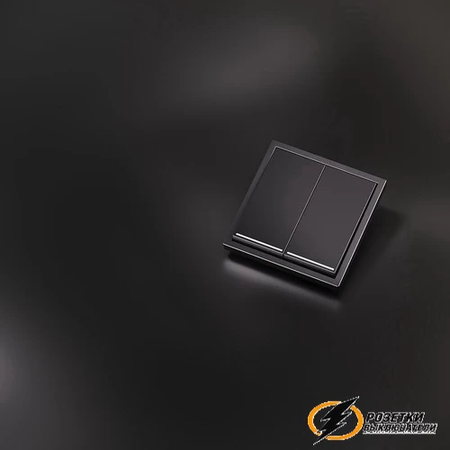 Накладка выключателя двухклавишного с подсветкой Voltum S70 Metal антрацит VLSM000411