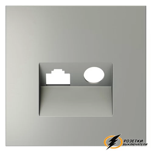 Накладка тв+интернет розетки Voltum S70 сталь VLS002704