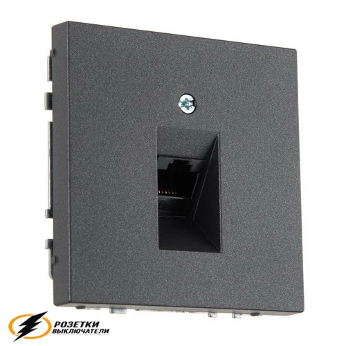 Розетка компьютерная rj45 cat 6 Liregus Modern антрацит