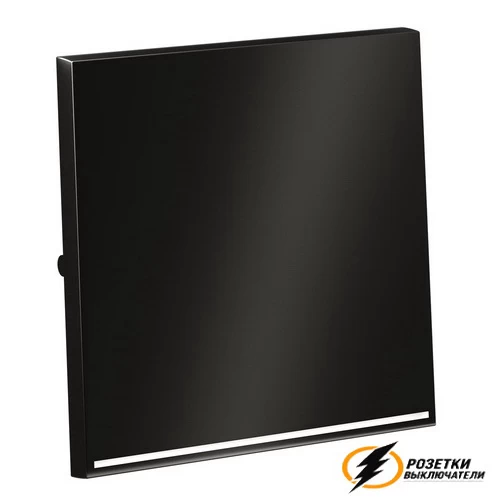 Выключатель проходной одноклавишный с подсветкой Voltum S70 Metal антрацит VLSM000212+VLS010400