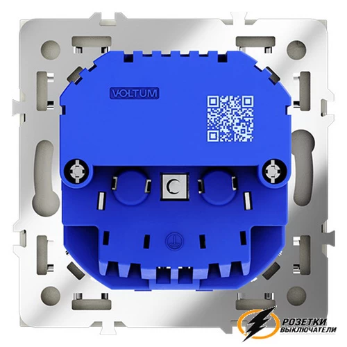 Розетка с USB зарядкой 2 порта, А 3,2 mA Voltum S70 сталь VLS040404