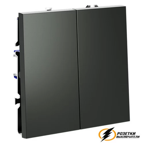 Выключатель двухклавишный Voltum S70 титан VLS020105