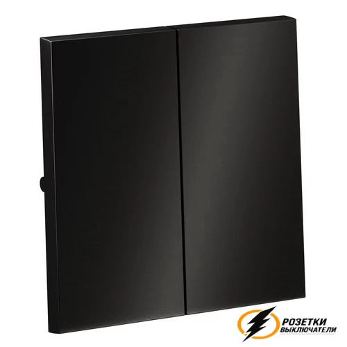 Выключатель проходной двухклавишный Voltum S70 Metal антрацит VLSM000312+VLS0203M