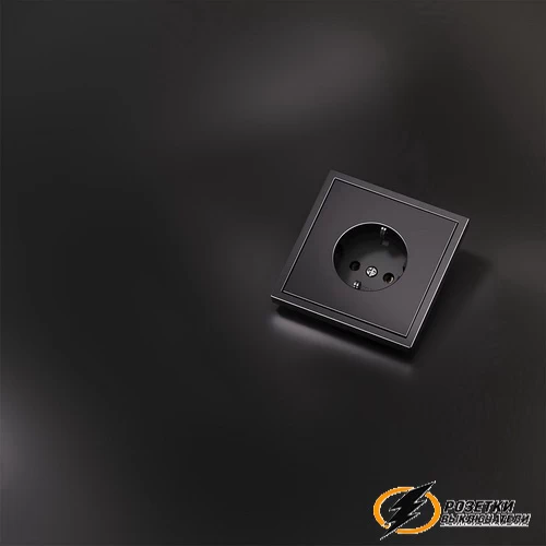 Накладка розетки с заземлением Voltum S70 Metal антрацит VLSM000611