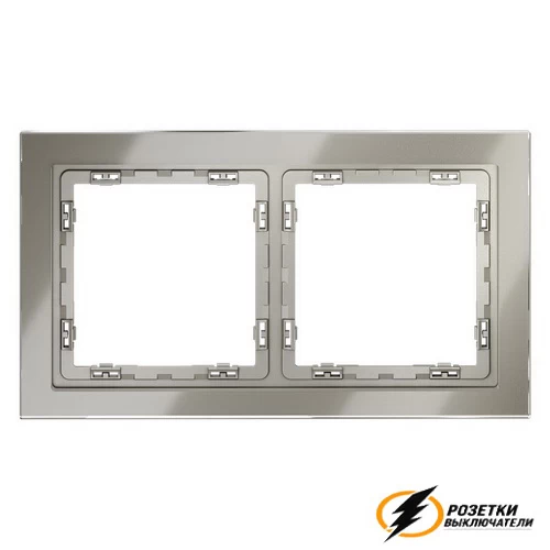 Рамка 2 местная стекло Voltum S70 шелк VLS110203
