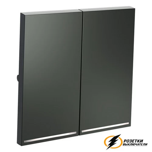 Накладка выключателя двухклавишного с подсветкой Voltum S70 титан VLS000405