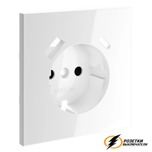 Накладка розетки зарядки тип А+C Voltum S70 белая глянцевая VLS001000