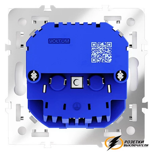 Розетка с USB зарядкой 2 порта, А+C 3,2 mA Voltum S70 белая матовая VLS040501