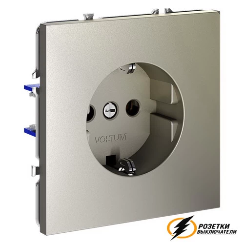 Розетка с заземлением 16а 250в Voltum S70 шелк VLS040103