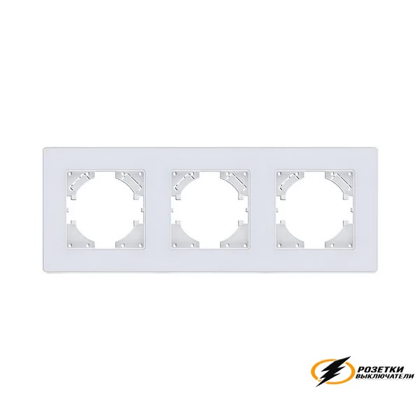 Рамка пластиковая 3 местная Kollinger Eleganz Acryl белая