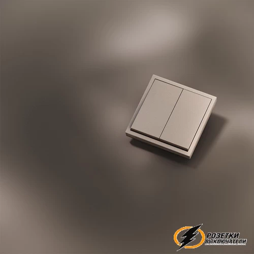 Накладка выключателя двухклавишного Voltum S70 Metal платина VLSM000309