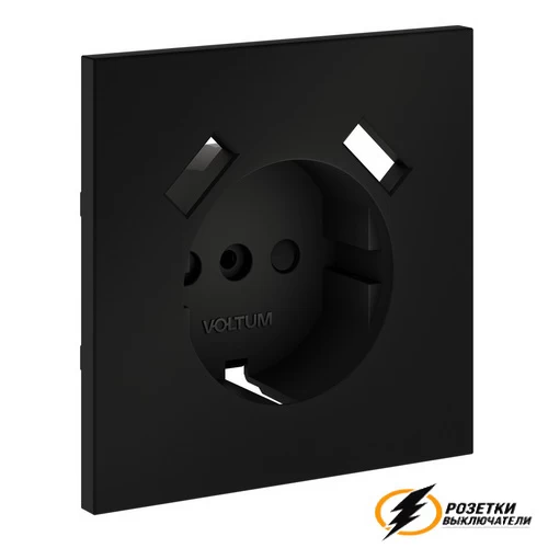 Накладка розетки зарядки тип А+А Voltum S70 черная VLS000907