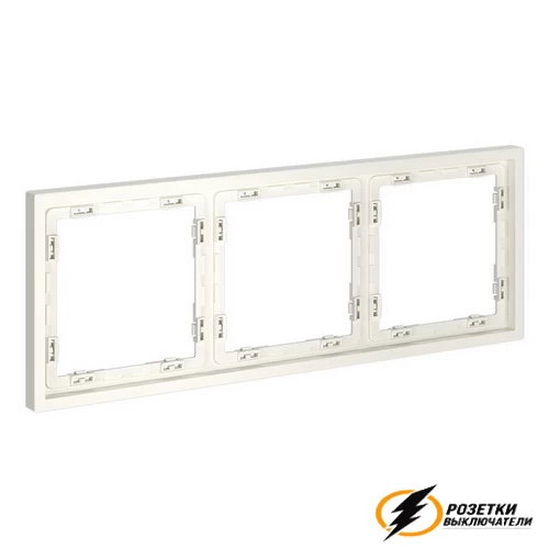 Рамка 3 местная Voltum S70 хлопок VLS100312