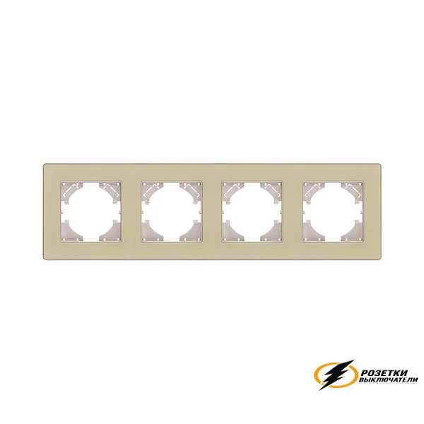 Рамка пластиковая 4 местная Kollinger Eleganz Acryl золото