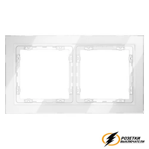 Рамка 2 местная стекло Voltum S70 белая глянцевая VLS110200