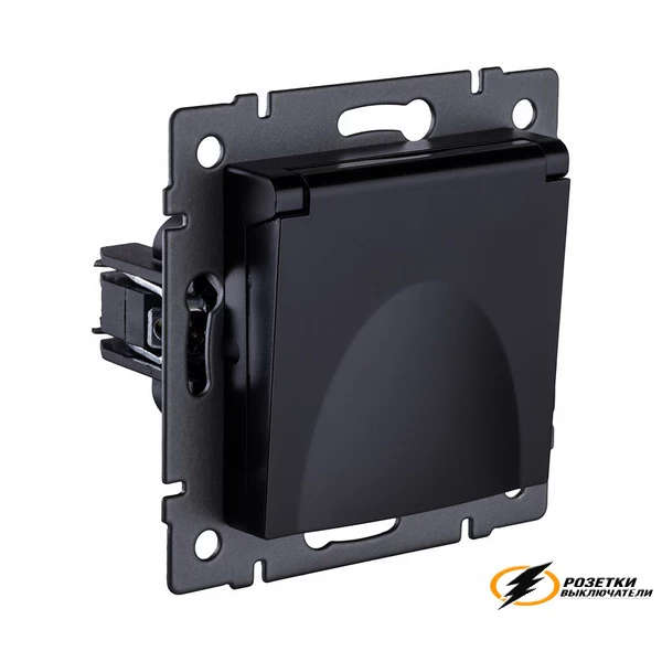 Розетка с крышкой ip41 16а 250в Kollinger Aspekt черная