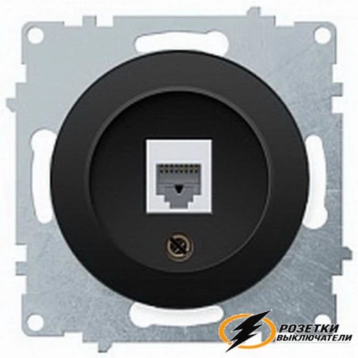 Розетка компьютерная rj45 cat 5e OneKey чёрная