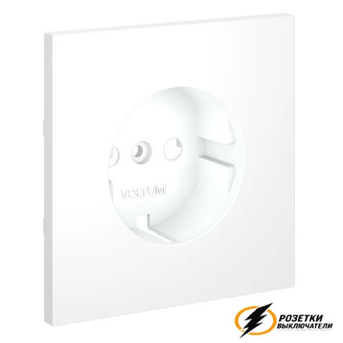 Накладка розетки с заземлением Voltum S70 белая матовая VLS000601