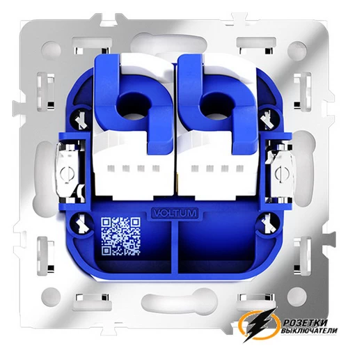 Розетка компьютерная rj45 двойная cat 6 Voltum S70 белая матовая VLS060201