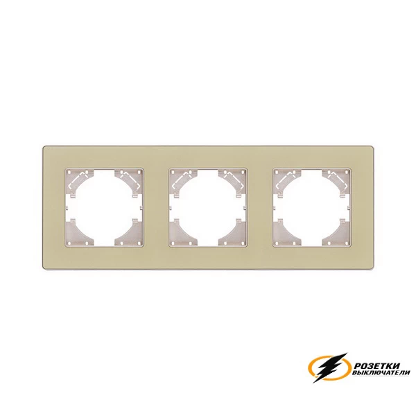 Рамка пластиковая 3 местная Kollinger Eleganz Acryl золото
