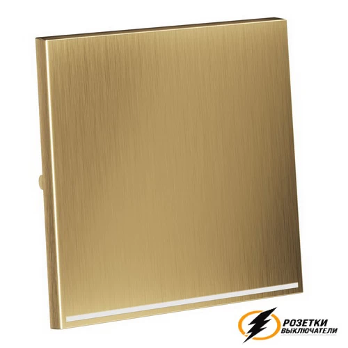Выключатель проходной одноклавишный с подсветкой Voltum S70 Metal латунь VLSM000209+VLS010400