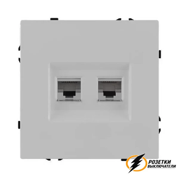 Розетка компьютерная rj45 двойная cat 6 Brionilux Z жемчуг матовая