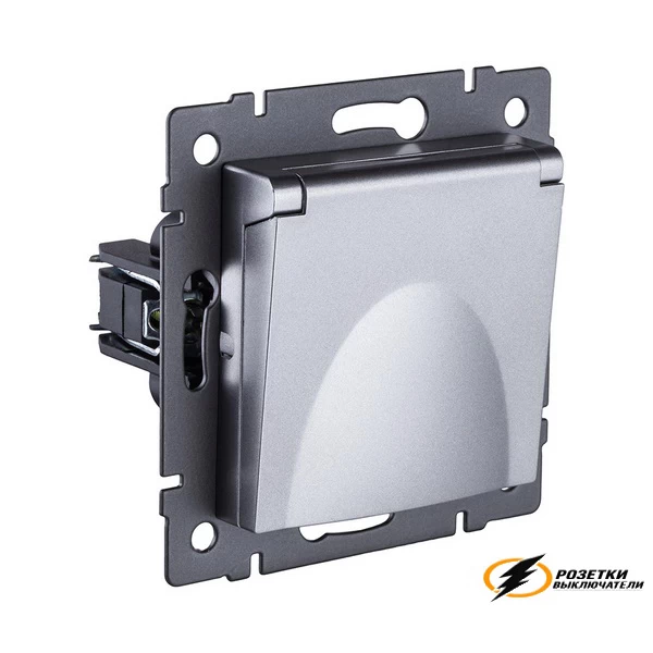 Розетка с крышкой ip41 16а 250в Kollinger Aspekt серая
