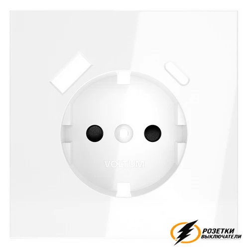 Накладка розетки зарядки тип А+C Voltum S70 белая глянцевая VLS001000