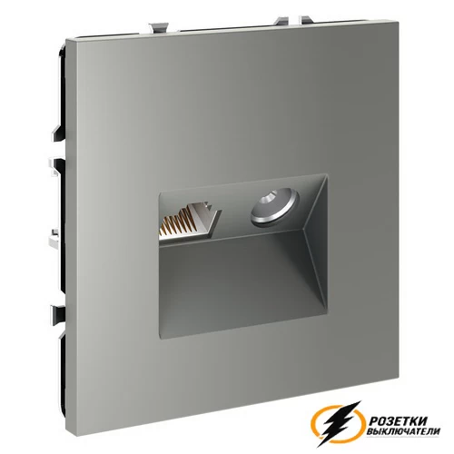 Розетка тв и интернет Voltum S70 сталь VLS060704