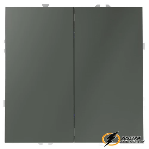 Перекрестный двухклавишный выключатель Voltum S70 титан VLS020505