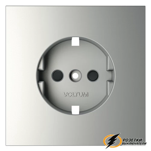 Накладка розетки со шторками Voltum S70 сталь VLS000704