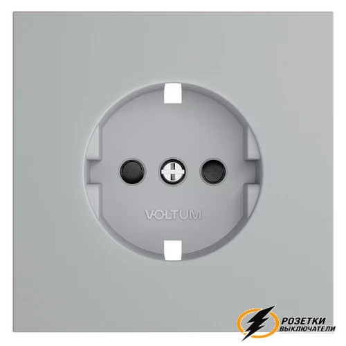 Накладка розетки со шторками Voltum S70 серая VLS000715