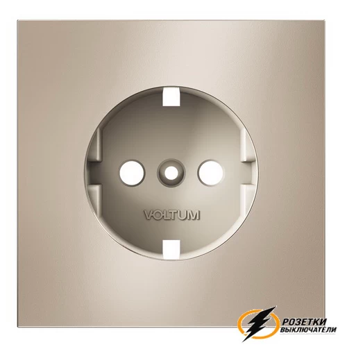 Накладка розетки с заземлением Voltum S70 Metal платина VLSM000609