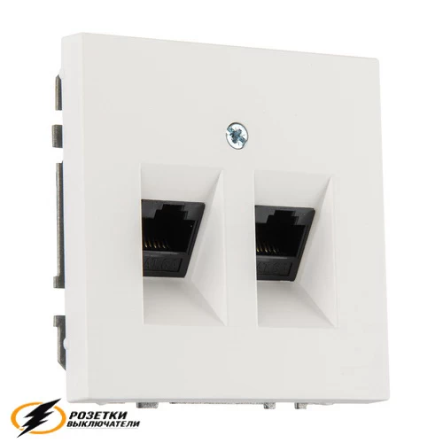Розетка компьютерная rj45 двойная cat 6 Liregus Modern молочная