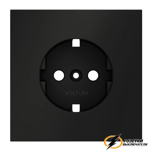 Накладка розетки с заземлением Voltum S70 черная VLS000607