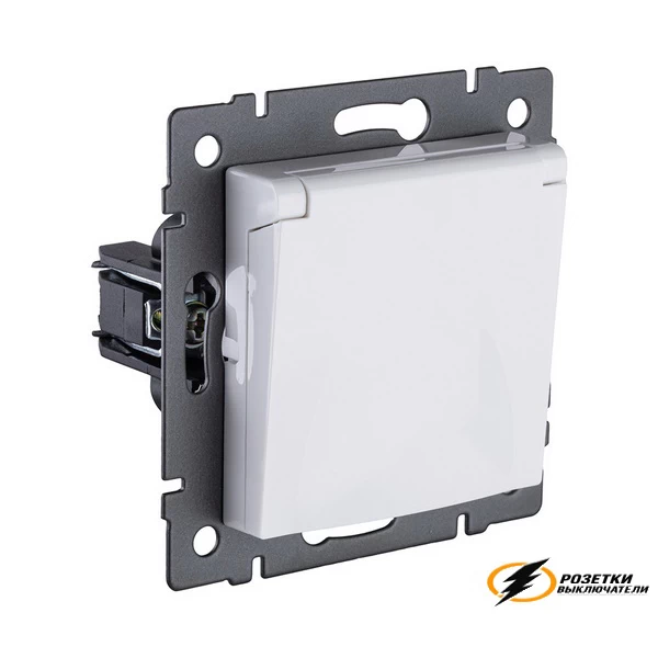 Розетка с крышкой ip41 16а 250в Kollinger Aspekt белая
