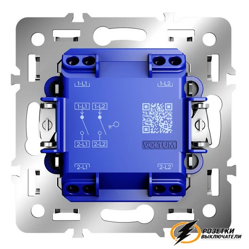 Выключатель двухклавишный Voltum S70 Metal платина VLSM000310+VLS0201M