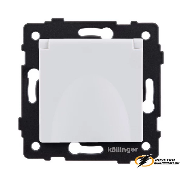 Розетка с крышкой ip41 16а 250в Kollinger Aspekt белая