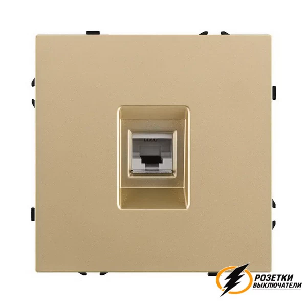 Розетка телефонная rj11 Brionilux Z золото матовое
