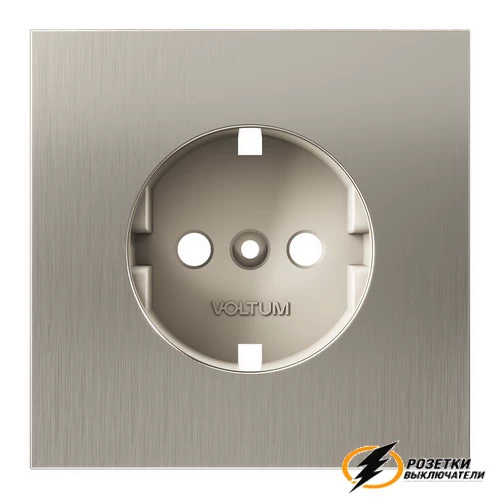 Накладка розетки с заземлением Voltum S70 Metal никель VLSM000610