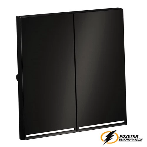 Накладка выключателя двухклавишного с подсветкой Voltum S70 Metal антрацит VLSM000411