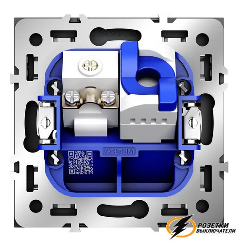 Розетка тв и интернет Voltum S70 черный VLS060707