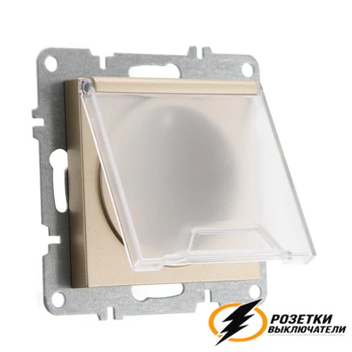 Розетка с крышкой ip41 16а 250в Arvia шампань